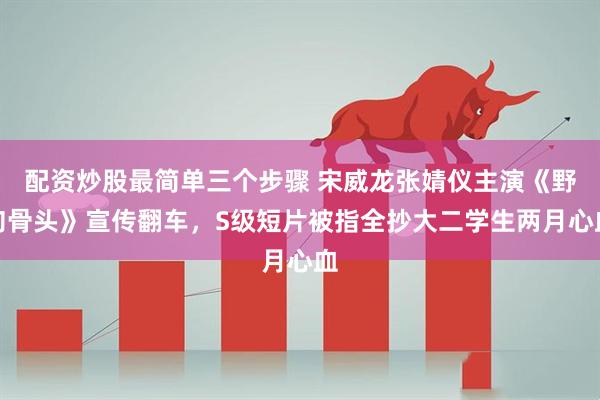配资炒股最简单三个步骤 宋威龙张婧仪主演《野狗骨头》宣传翻车，S级短片被指全抄大二学生两月心血